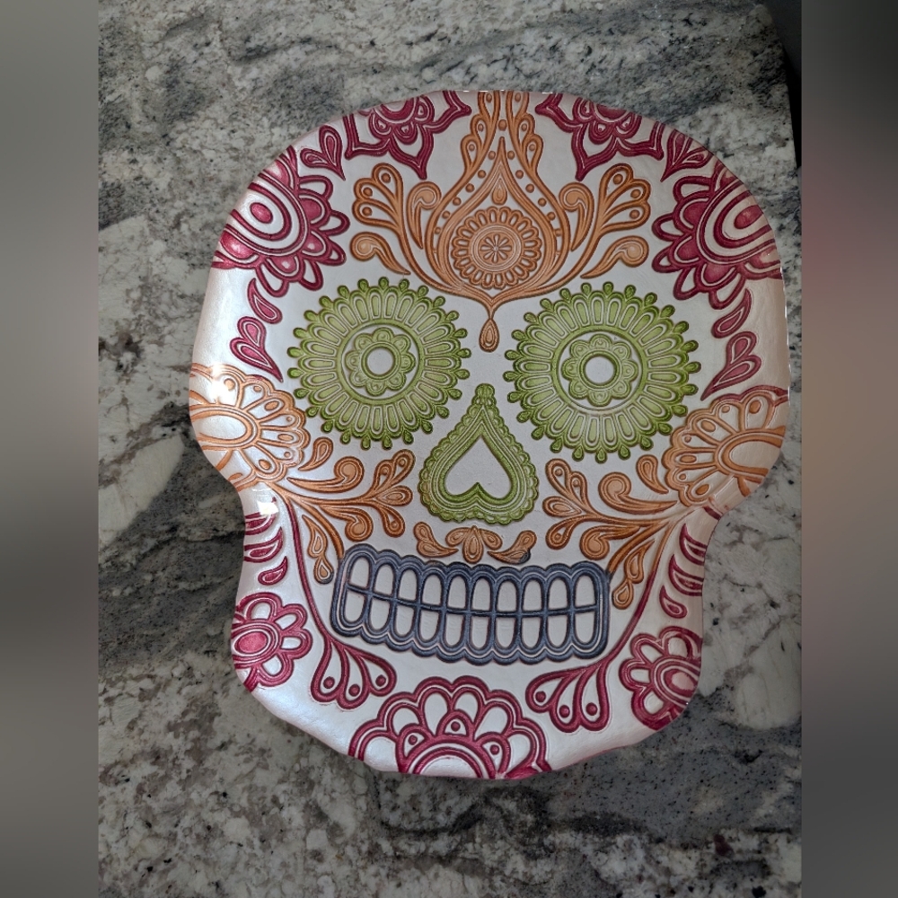 Colorful Sugar Skull Decorative Plate